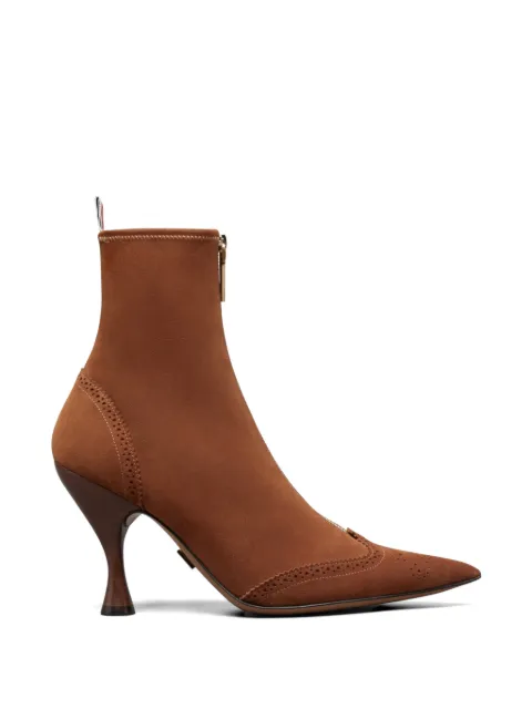 Thom Browne 90mm Wingtip suede ankle boots Brown FFB264AL0150