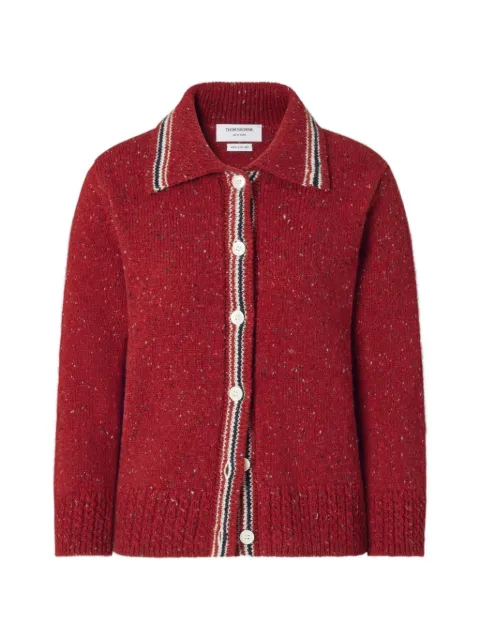 Thom Browne Hector pointelle-knit cardigan Red FKC719AY1506