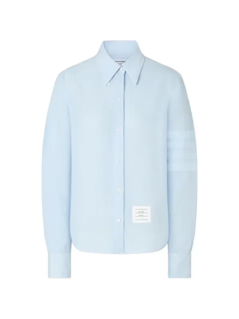 Thom Browne 4-Bar linen shirt Blue FLL215WF1209