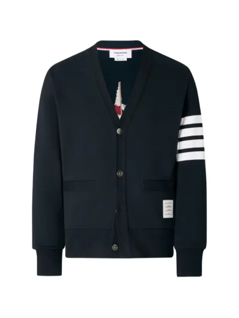 Thom Browne 4-Bar boat-embroidery cardigan Blue MJT582E00535