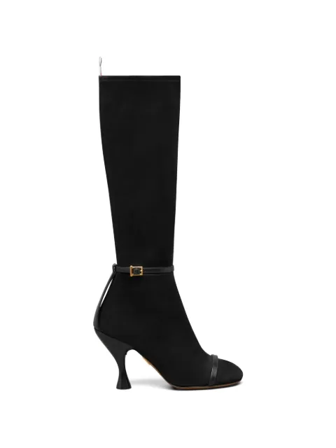 Thom Browne 90mm Trompe L'oeil 4-Bar knee-high boots Black FFB266AL0178