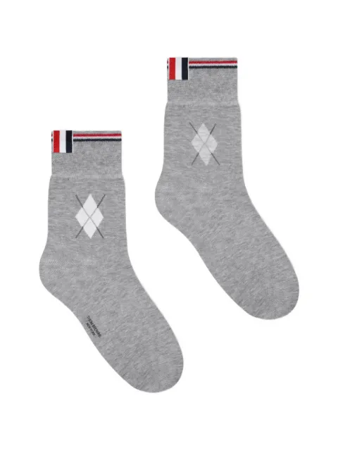 Thom Browne argyle-pattern socks Grey FAS242AY3012