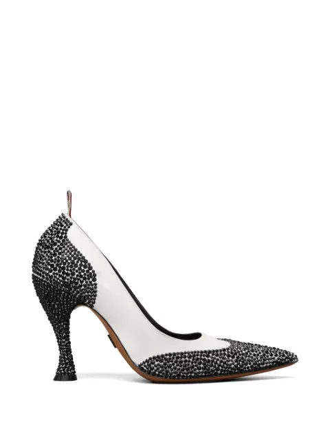 Thom Browne crystal-embellished Wingtip pumps White FFI021AE1636
