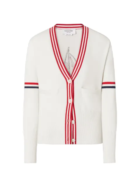 Thom Browne V-neck cardigan White FKC717AY3004