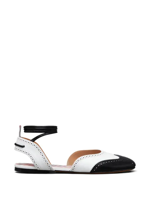 Thom Browne wing-tip d'Orsay flat pumps White FFD106AL0100