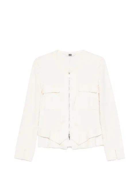 High Sapphire ruffled peplum-hem jacket Neutrals S3024219821