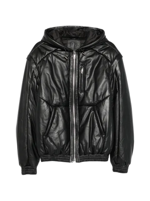 Desa 1972 hooded leather jacket Black K14761