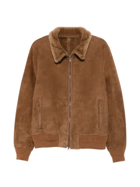 Salvatore Santoro shearling-collar suede jacket Brown 49525