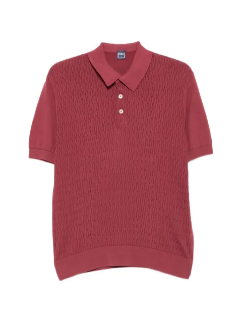 Fedeli textured-knit short-sleeve polo shirt Red MU0D5851