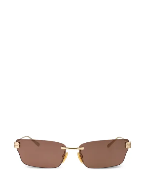 Balenciaga Eyewear rimless rectangle-frame sunglasses Gold BB0487S