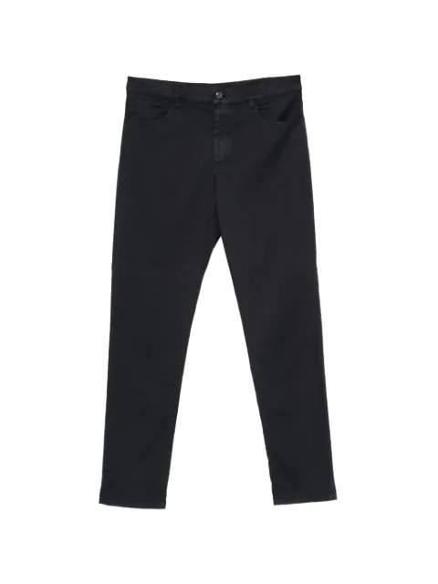 Canali logo-patch trousers Blue PT01636D97051