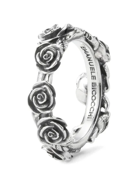 Emanuele Bicocchi Rose band ring Silver RSA4