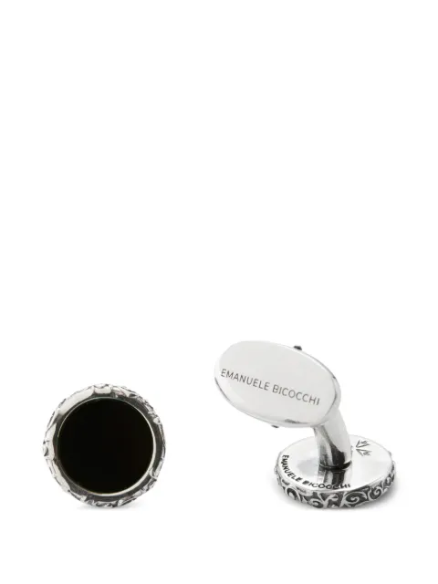 Emanuele Bicocchi onyx arabesque cufflinks Silver OTCU1N