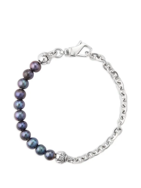 Emanuele Bicocchi pearl-embellished chain-link bracelet Silver BBPB3