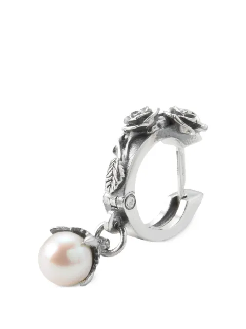 Emanuele Bicocchi Rose Pearl hoop earring Silver RSE5P