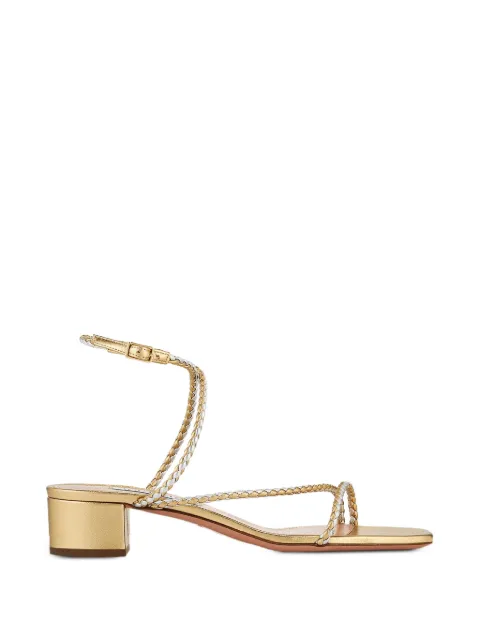 Aquazzura Luca braided sandals Gold LLCMIDS0NPLSGS