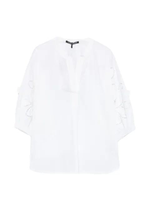 Luisa Cerano broderie-anglaise V-neck blouse White 2386764202