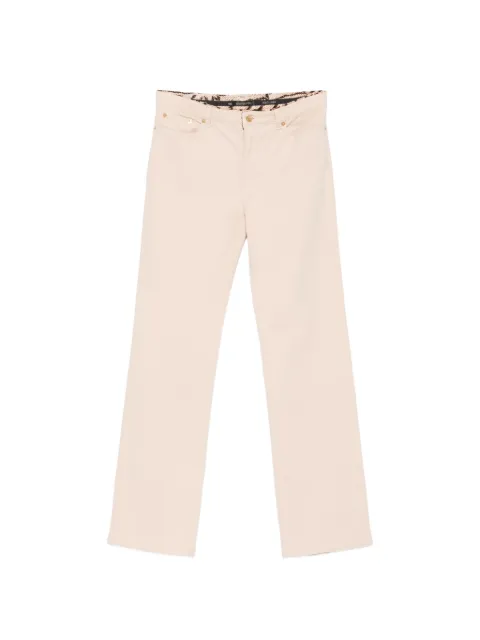 Roberto Cavalli Vintage 2000s logo-plaque straight-leg trousers Neutrals RC290BBI