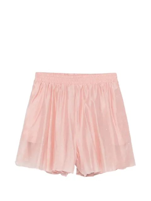 ACTUALEE rhinestone-embellished shorts Pink 16146