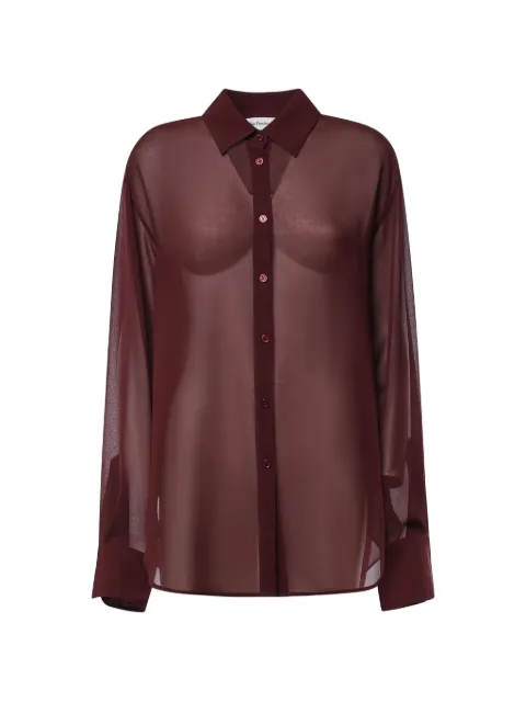 The Frankie Shop Peri Georgette sheer button-up shirt Red CHFS173697110