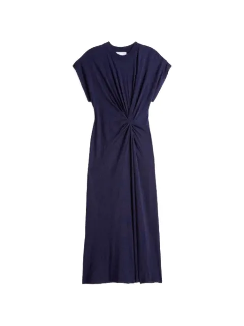 Apiece Apart Volta twist-detail cap-sleeve dress Blue 2702CJS