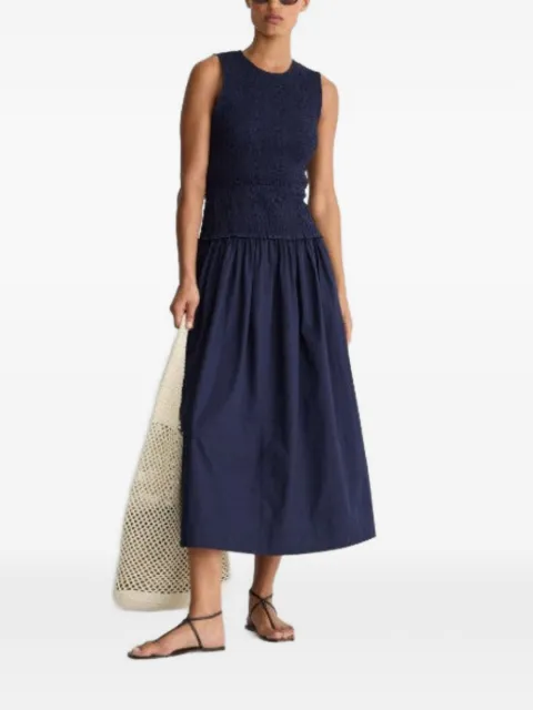Apiece Apart smocked-waist flared dress Blue 2501LCP