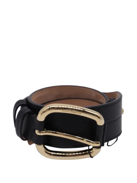 Dolce & Gabbana Pre-Owned 2022 buckle leather belt Black RFCPUUSAC727992W