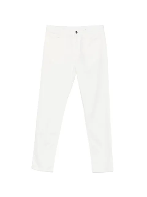 Canali logo-patch trousers White PT01636D97051