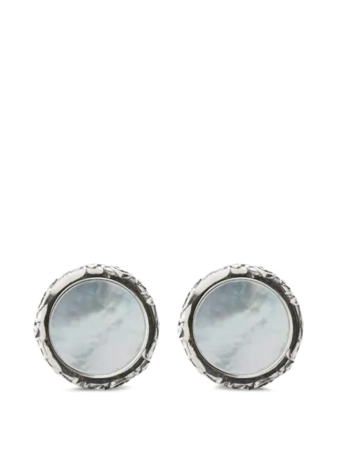 Emanuele Bicocchi mother-of-pearl arabesque cufflinks Silver OTCU1W