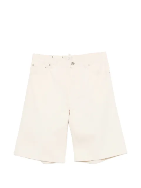 3DICI logo-patch denim shorts Neutrals BEU3DICI015