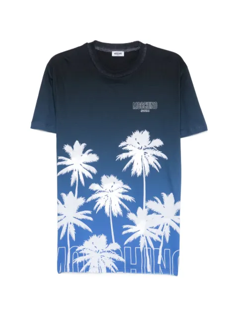 Moschino palm-print ombré T-shirt Blue A07039424