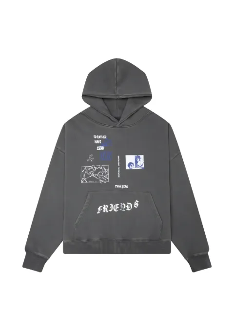 JUNGLES JUNGLES graphic-print hoodie Grey HZDGRY