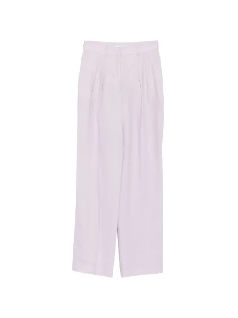 Manuel Ritz pleated linen trousers Purple 4036PD05263144