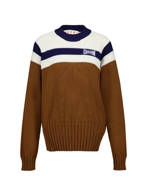Marni striped cotton sweater Brown GCMD0666Q0UFC662