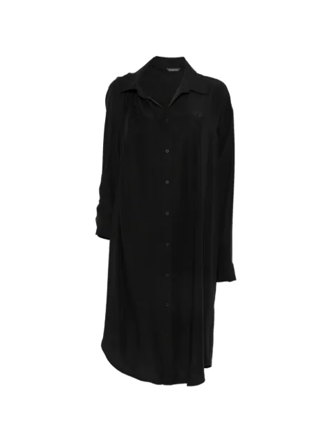 Balenciaga logo-embroidered button-up dress Black 838797TRO37