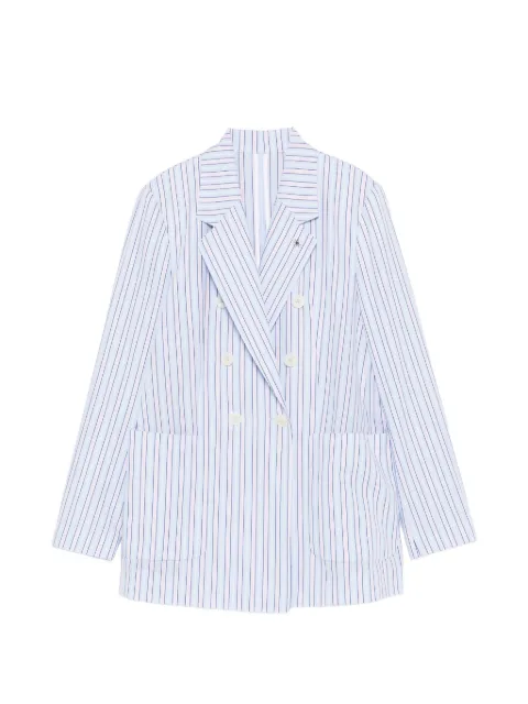 Manuel Ritz striped double-breasted jacket Blue 4036GD10264025