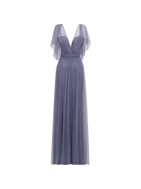 Gemy Maalouf beaded draped dress Purple EDR231810LD
