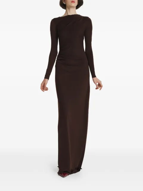 2310 STUDIO cut-out ruched maxi dress Brown FF67
