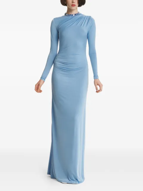2310 STUDIO ruched open-back maxi dress Blue FF67