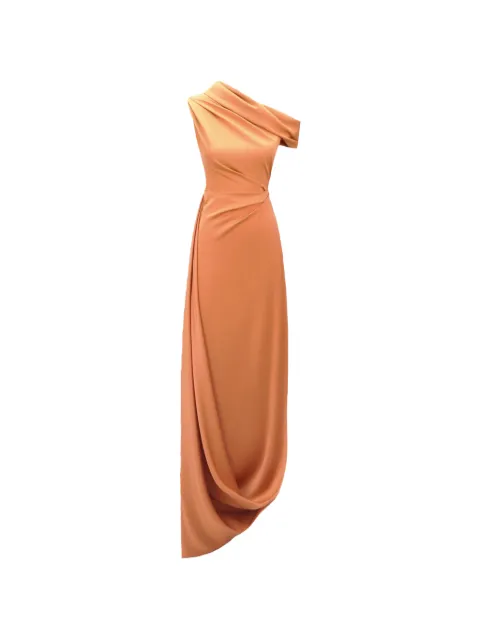 Gemy Maalouf asymmetrical draped dress Orange EDPF241935LD