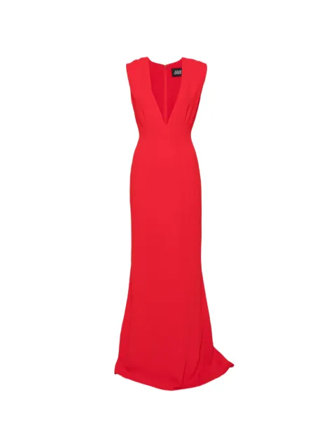 Solace London Althea plunging V-neck sleeveless maxi dress Red OS47005
