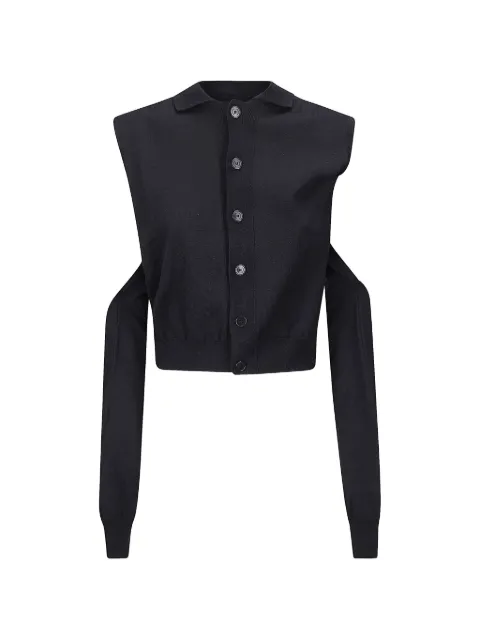 ALAINPAUL cut-out sleeveless cardigan Black S5WKWTO02