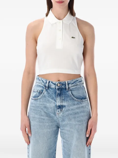 Lacoste sleeveless cropped polo shirt White PF3123