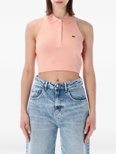 Lacoste sleeveless cropped polo shirt Pink PF3123