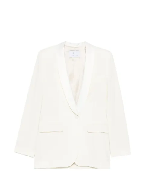 Manuel Ritz satin-trim shawl-lapel jacket White 4036GD20264030