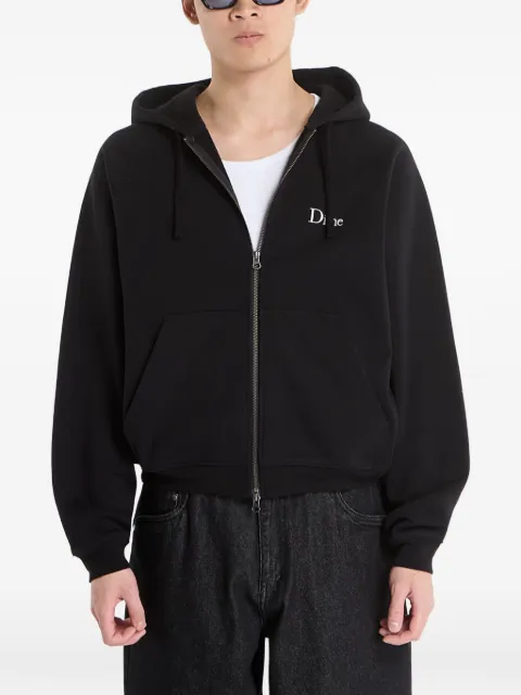 dime logo-embroidered zip-up hoodie Black DIMESP2645