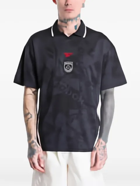 Reebok logo-print collared T-shirt Black 100254020