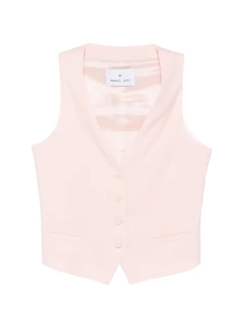 Manuel Ritz v-neck button-up waistcoat Pink 4036WD01264040