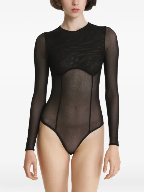 2310 STUDIO sheer panelled bodysuit Black FF82