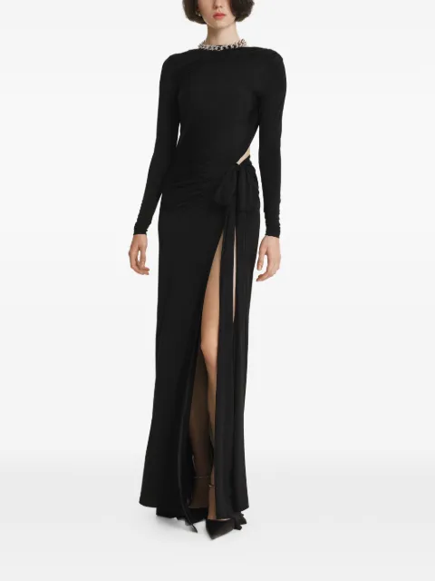 2310 STUDIO cut-out side-slit maxi dress Black FF85